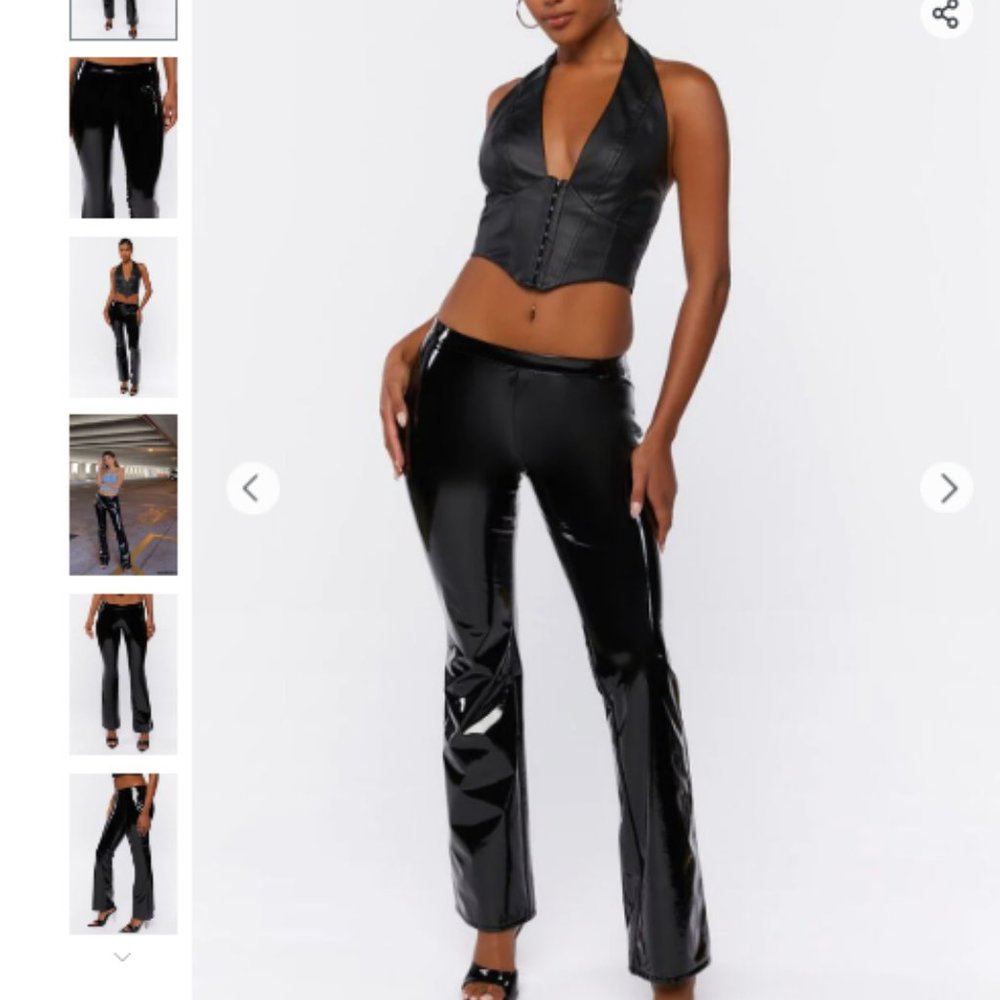 SOLD - LOW RISE LEATHER PANTS - Picture 2 of 4